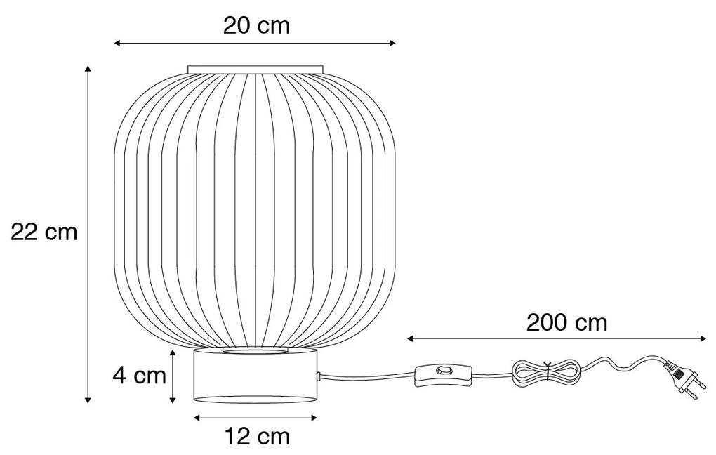 Lampa stołowa Art Deco czarna z przydymionym szkłem - Karel ArtDeco Oswietlenie wewnetrzne