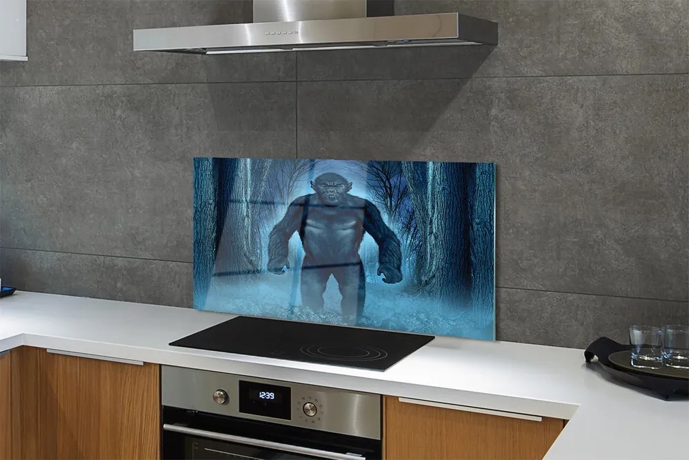 Szklany Panel Goryl wśród Leśnych Drzew