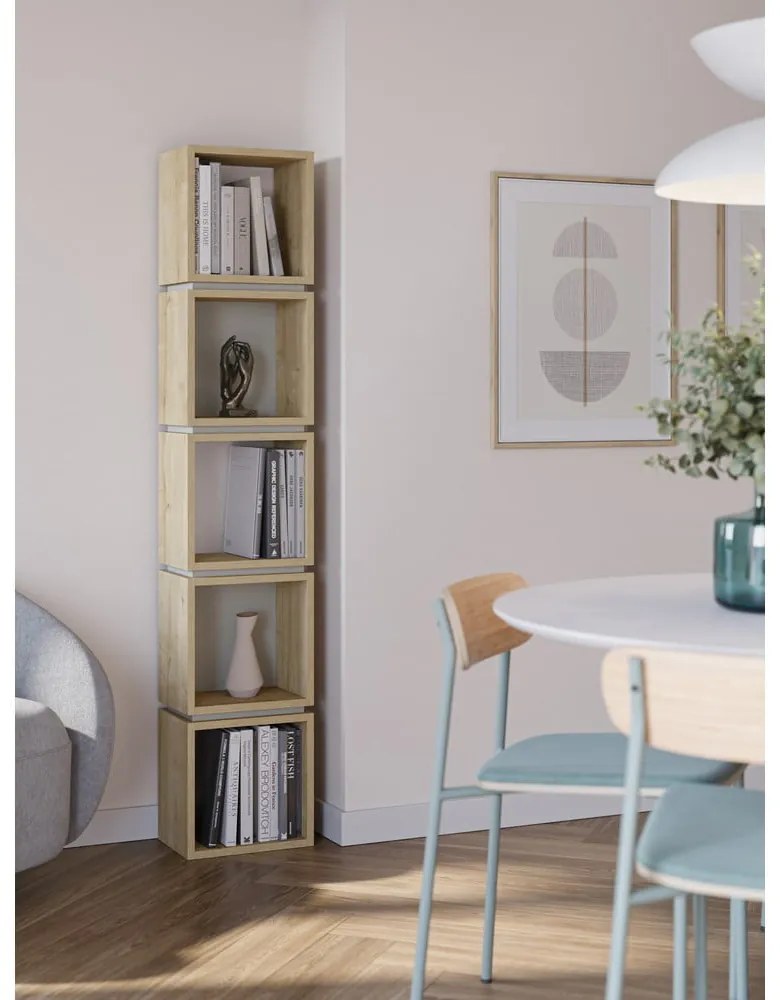 Zielony regał w dekorze dębu 32x167 cm Lofty – Marckeric
