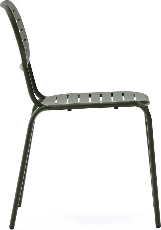 Ciemnozielone metalowe krzesło ogrodowe Brai – Kave Home