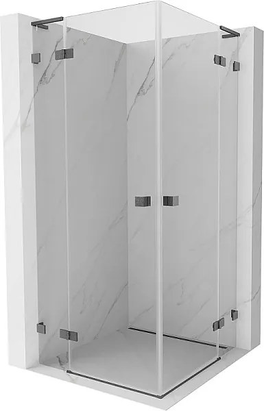 Mexen Lunar L Duo kabina prysznicowa uchylna 105 x 105 cm, transparent, gun gray szczotkowany - 834L-105L-105P-66-00