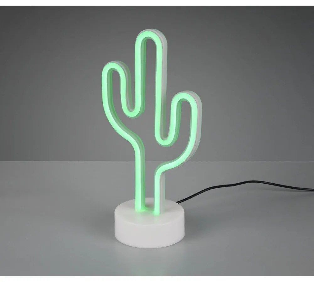 Biała lampa stołowa LED (wys. 29 cm) Cactus – Reality