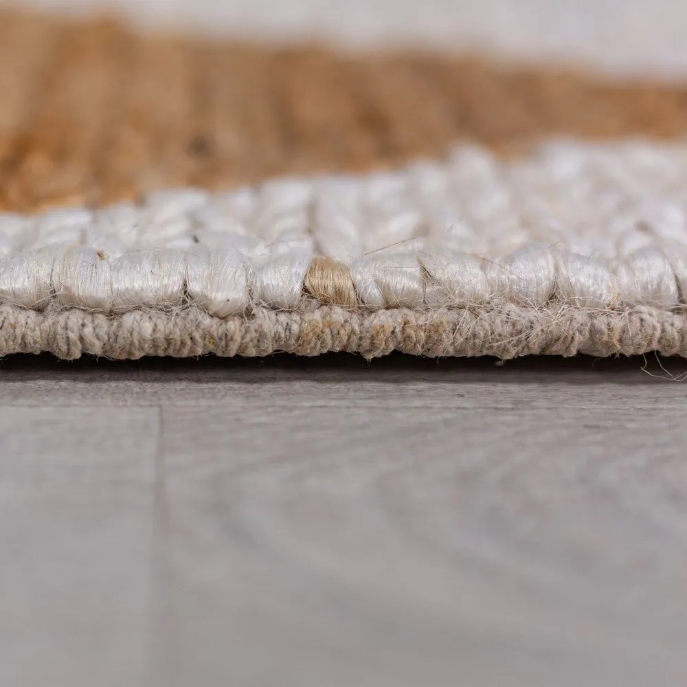 Biało-naturalny dywan z mieszanki juty tkany ręcznie 120x170 cm Effie Diamond – Flair Rugs