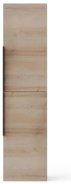 Wisząca szafka łazienkowa z umywalką do zabudowy i kolumną - Jasny naturalny - H140 cm - NISAYA