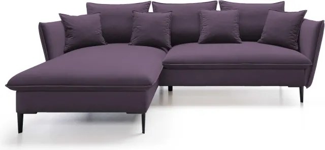 Narożnik GLOSS Lewostronny z funkcją spania, zestaw z poduszkami wolnostojący tkanina RIVIERA 76 Miętowy WERSAL