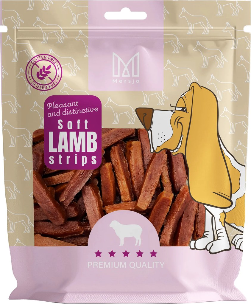 Przysmak dla psa - Miękkie paski z jagnięciny Mersjo 200g