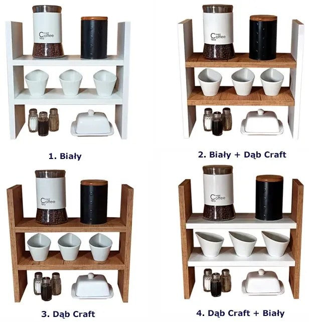 Półka kuchenna na przyprawy dąb craft + biały - Sivis