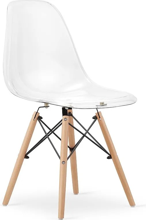 Krzesło Valora OSAKA z przezroczystymi naturalnymi nogami do salonu