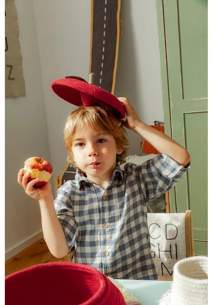 Czerwony tekstylny dziecięcy kosz na zabawki ø 28x20 cm Apple – Lorena Canals