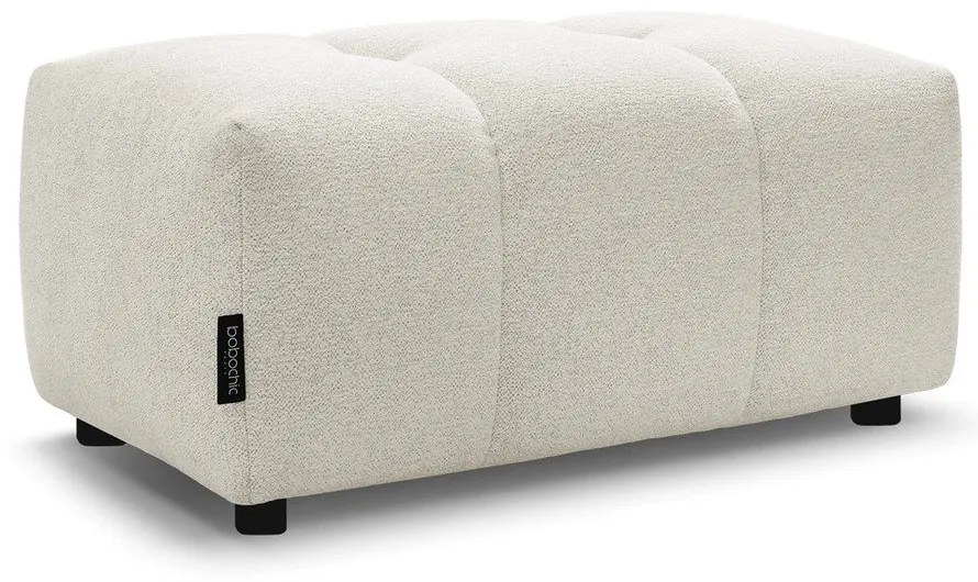 Biały podnóżek z tkaniny szenilowej Roxelane – Bobochic Paris