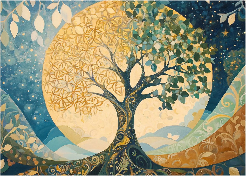 Obraz – Drzewo życia w księżycu (70x50 cm)