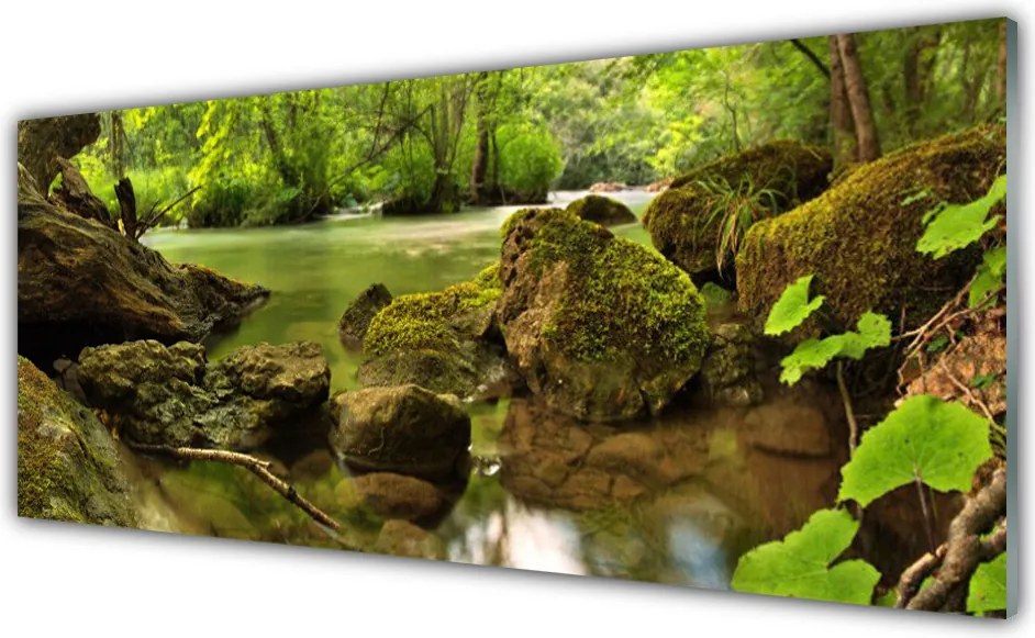 Panel Szklany do Kuchni Skała Nad Cichym Jeziorem