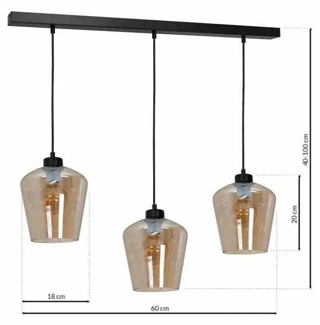 Lampa wisząca, potrójna SANTIAGO AMBER 3xE27