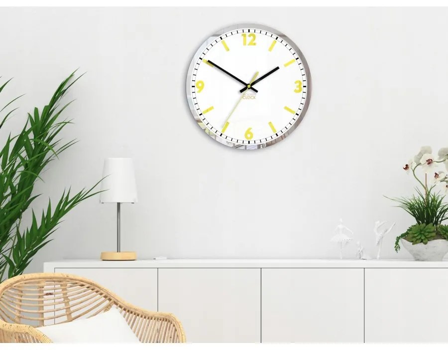 Zegar na ścianę klasyczny cichy mechanizm okrągły z białą tarczą akrylowy