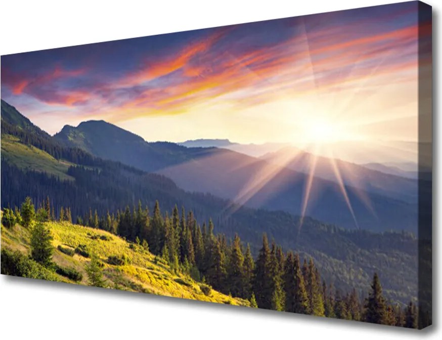 Obraz canvas Panorama Gór o Poranku