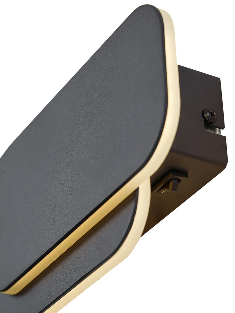 Nowoczesny Kinkiet / Lampa scienna czarny z wbudowaną diodą LED z 3-stopniową regulacją - Dias Nowoczesny Oswietlenie wewnetrzne