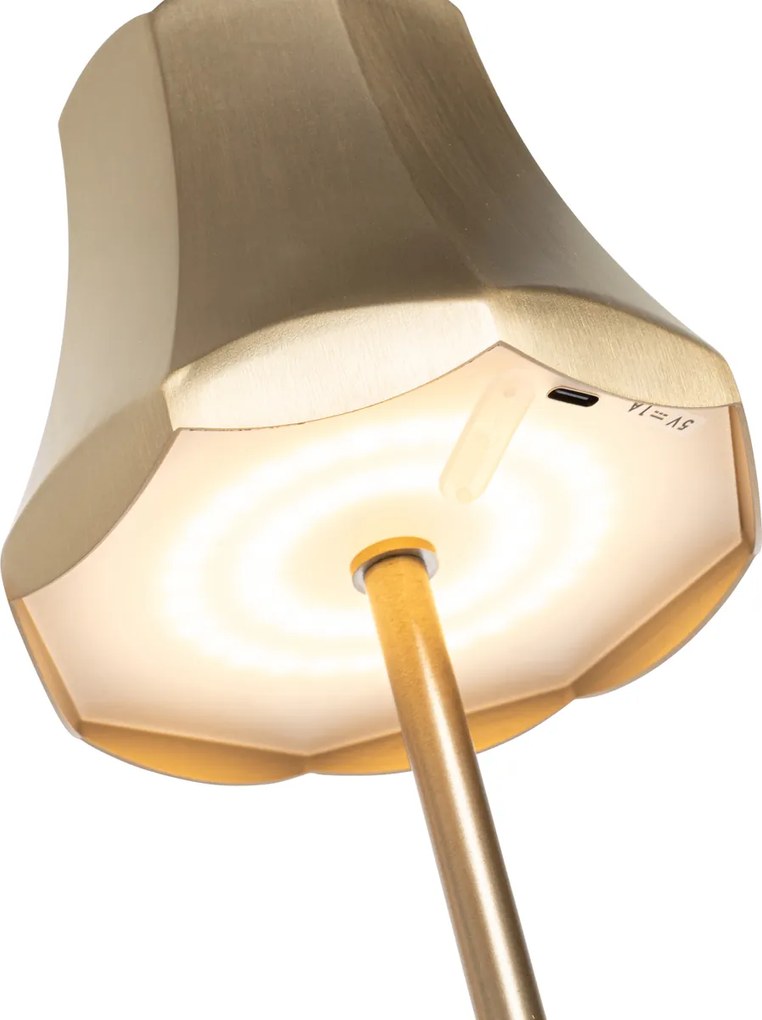 Retro Lampa stołowa złota ładowana IP44 - Granny