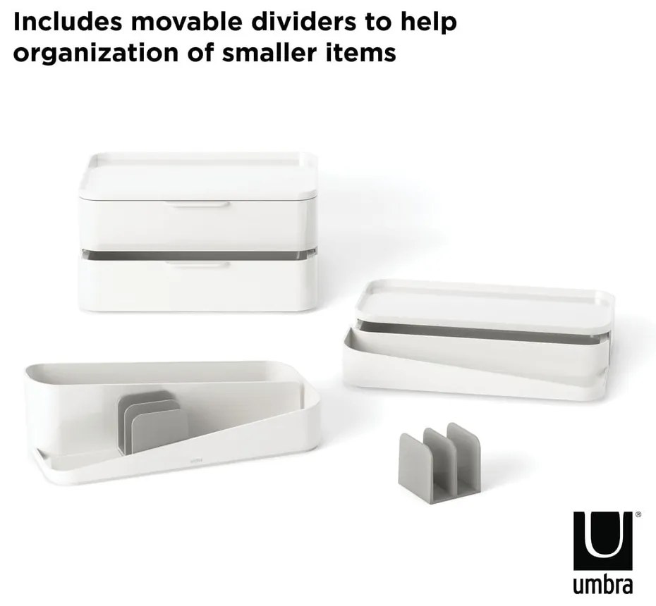 Biały plastikowy organizer łazienkowy Glam – Umbra