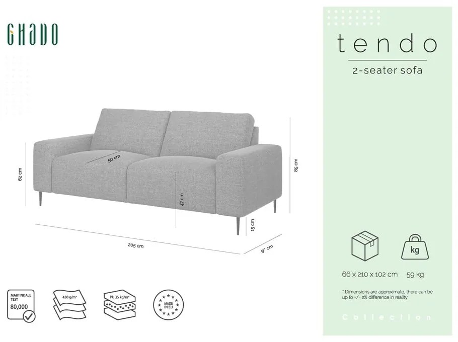 Szara sofa Ghado Tendo
