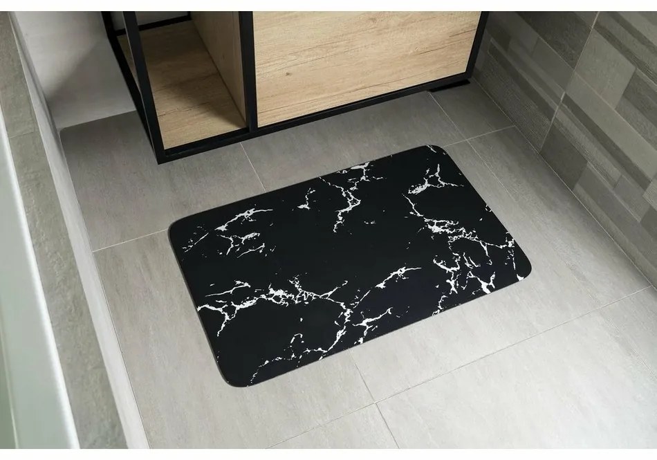 AQUALINE PCD011 dywanik łazienkowy 50 x 80 cm ,czarny/marmurowy