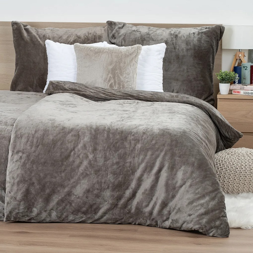 4Home pościel mikroflanela, szary, 140 x 220 cm, 70 x 90 cm