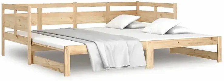 Łóżko Rozsuwane Dla Rodzeństwa Z Naturalnego Drewna 2X(90X200) Cm P6-K25
