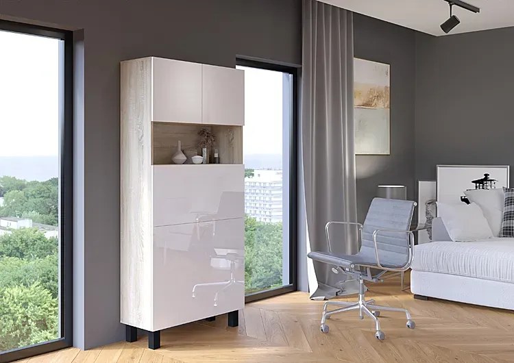 Szafka z biurkiem składanym dąb sonoma + biały Z2-G45