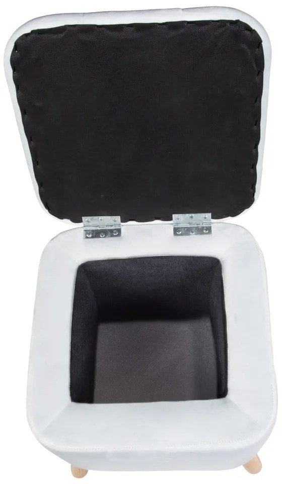 Jasnoszary aksamitny taboret – Wenko