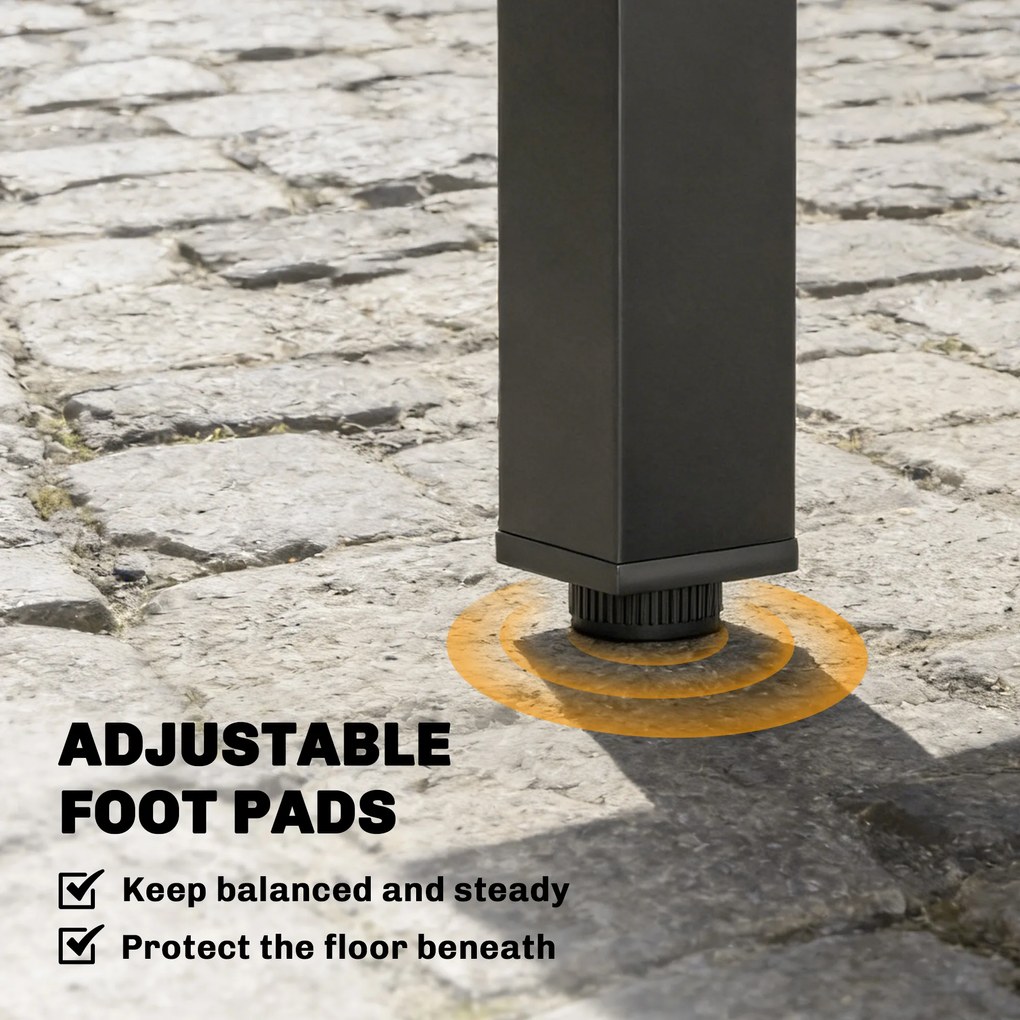 Outsunny Rozkładany Stół Ogrodowy 80/160 x 80 cm Aluminiowy Stół Jadalniany na 4-6 Osób, Prostokątny z Lamelowym Blatem | Aosom PL