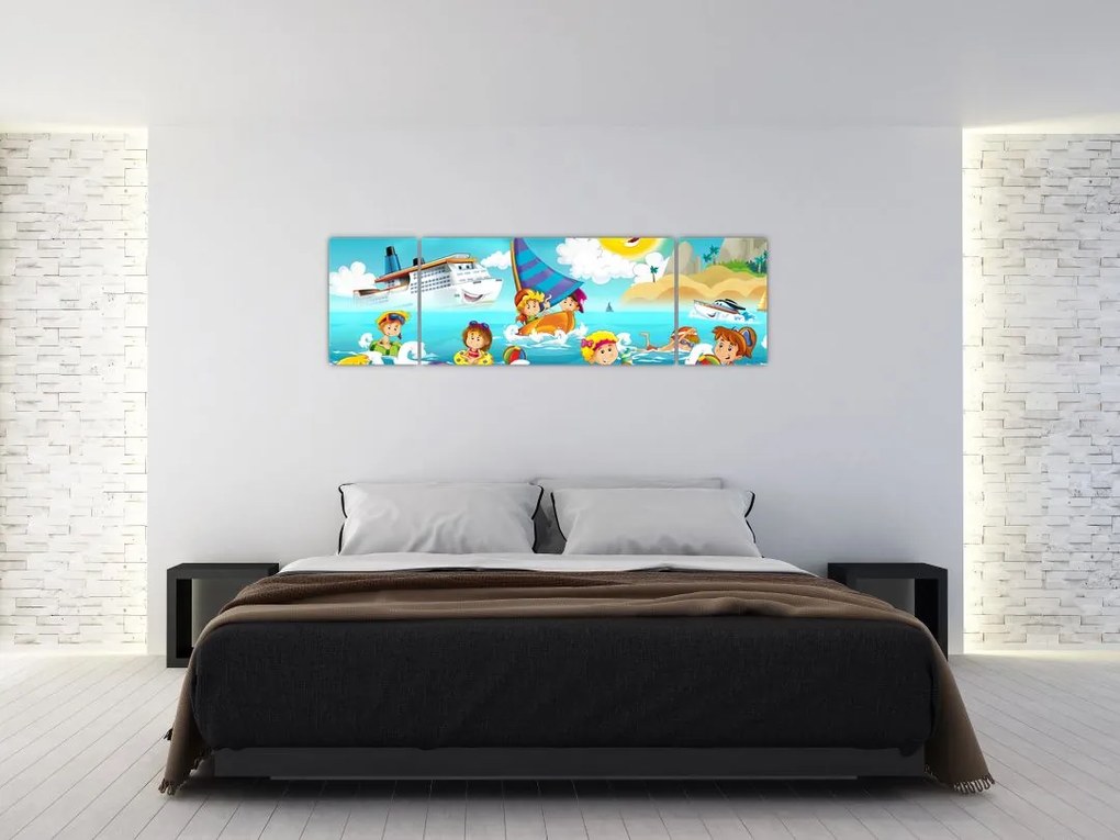 Obraz - Dzień na plaży (170x50 cm)