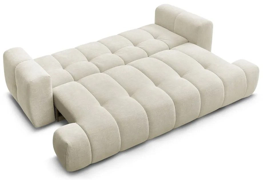 Beżowa rozkładana/ze schowkiem sofa 251 cm Fuji – Bobochic Paris