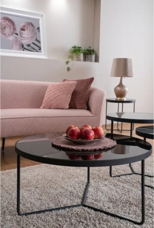 Czarno-szary zestaw stolików kawowych ARTEMIDA