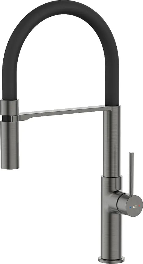 Magneto Bateria zlewozmywakowa z główką prysznicową metaliczny szary - Essebagno