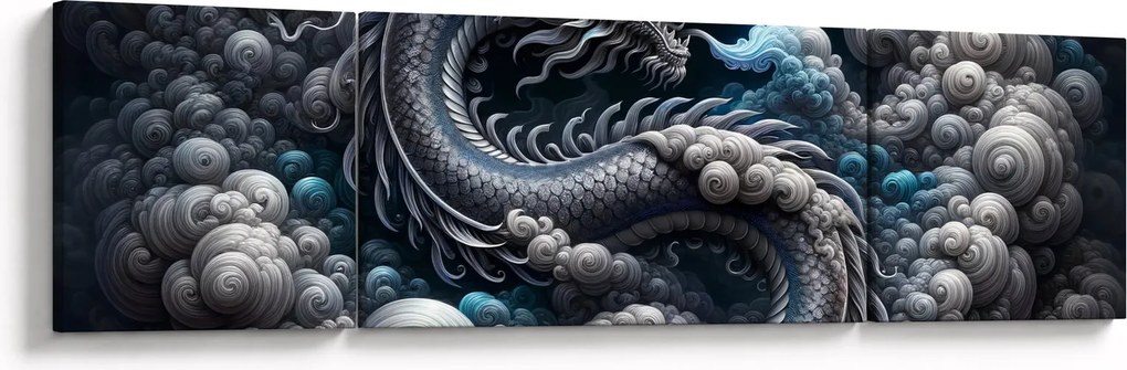 Obraz – Smok w dymie (170x50 cm)