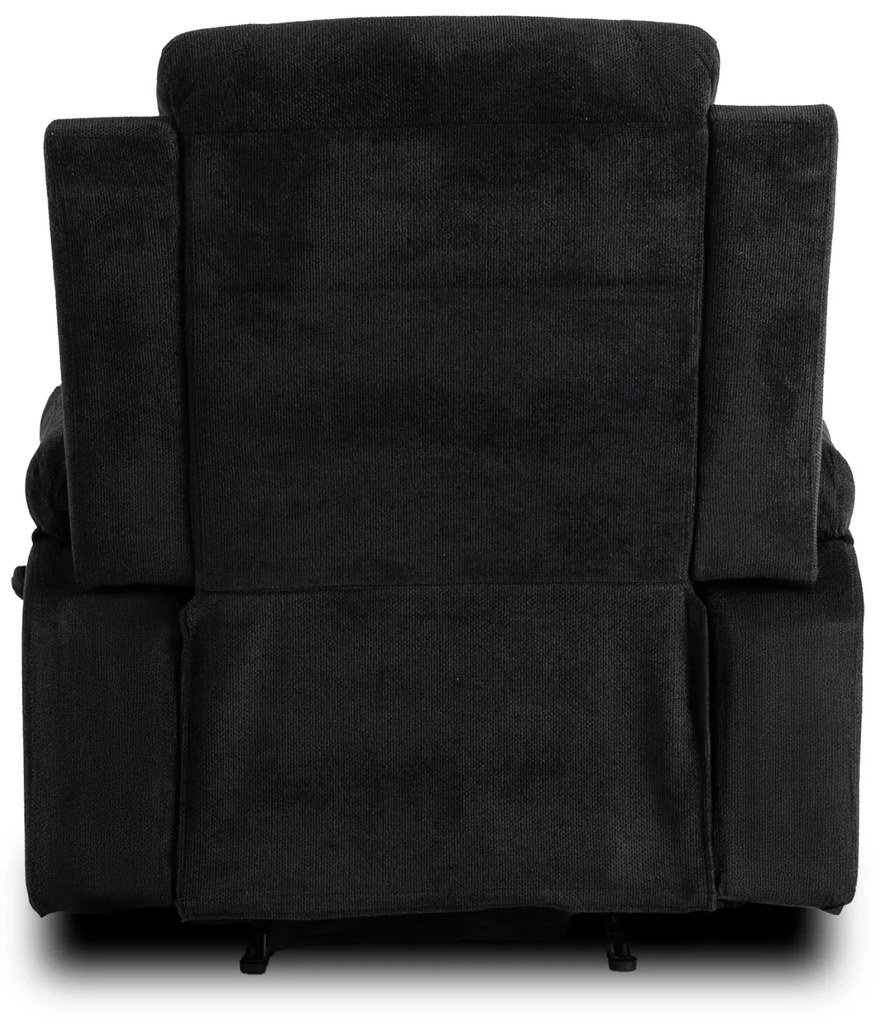 Fotel Masujący BOX 2 Rozkładany z Podnóżkiem Czarny Nowoczesny