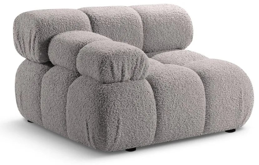 Jasnoszary moduł sofy z materiału bouclé (lewostronny) Bellis – Micadoni Home