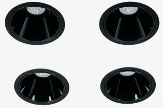 Zestaw 4 Szt. – Oprawy Led Trimless Ø7 Cm Z Aluminium, Z Funkcją Stopniowego Włączania I Wyłączania Luisiana Czarna & Biała 3000k & 6 W & 38º - Sklum