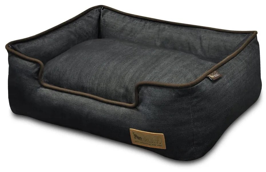 Ciemnoniebieskie legowisko dla psów 100x75 cm Lounge Bed Denim Medieval Blue / Dark Chocolate L – P.L.A.Y.