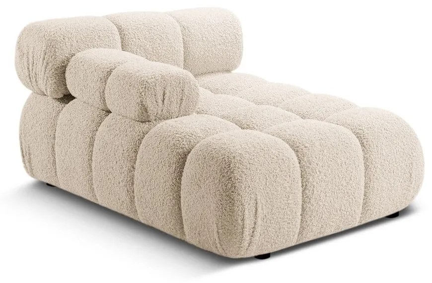 Beżowy moduł sofy z materiału bouclé (lewostronny) Bellis – Micadoni Home