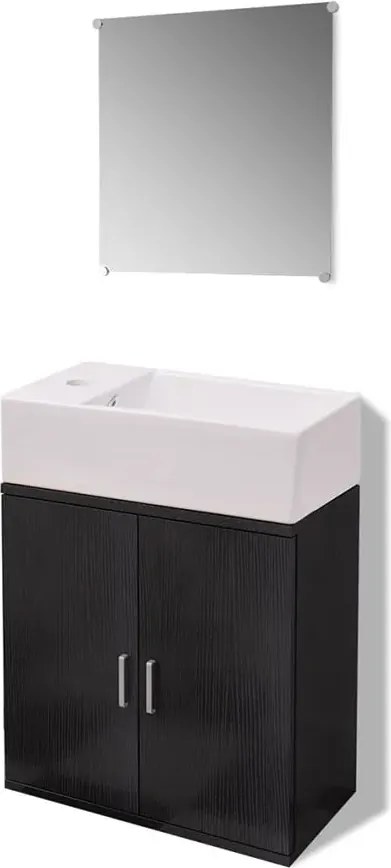 Czarny minimalistyczny zestaw mebli łazienkowych M7-M38