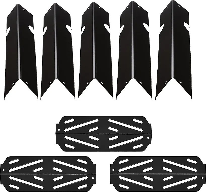 Pręt Osłony Palnika i Rozpraszacz SucceBuy Ciepła do Grilla 8PCs, Odprowadzacz Tłuszczu do Palnika 43,5 cm, do Weber Genesis II 310, 315, 335, 340