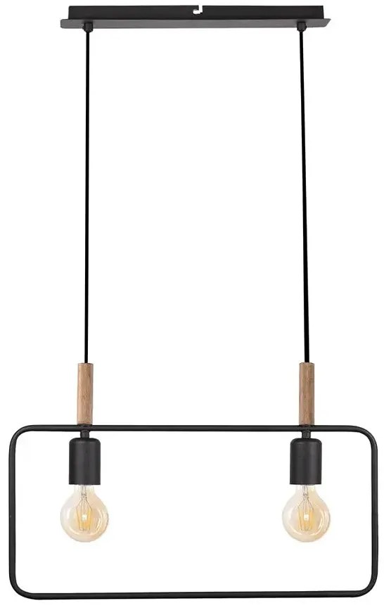 Czarna podwójna lampa wisząca w stylu industrialnym - 4X D223 N9-W90