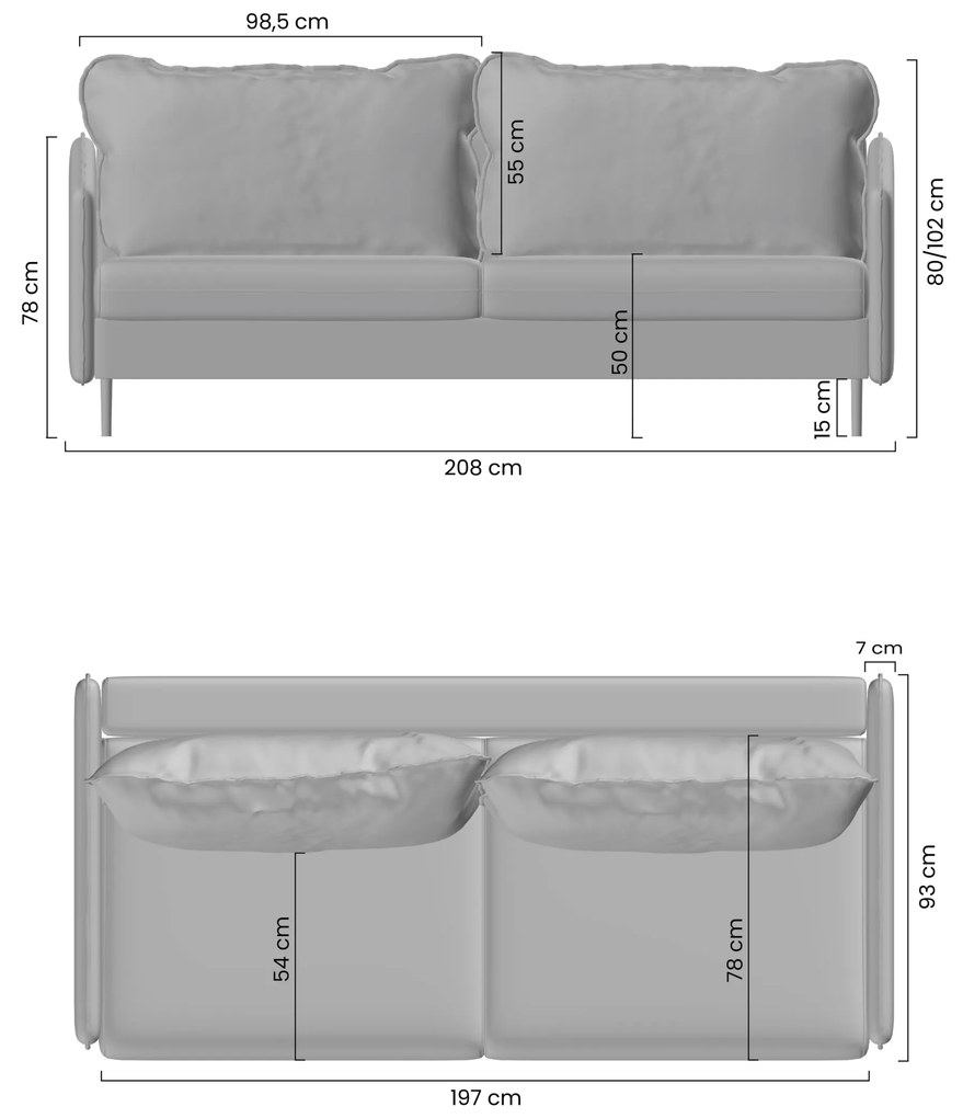 Kanapa z funkcją spania Movani - beżowa plecionka Loft 01 / czarne nogi