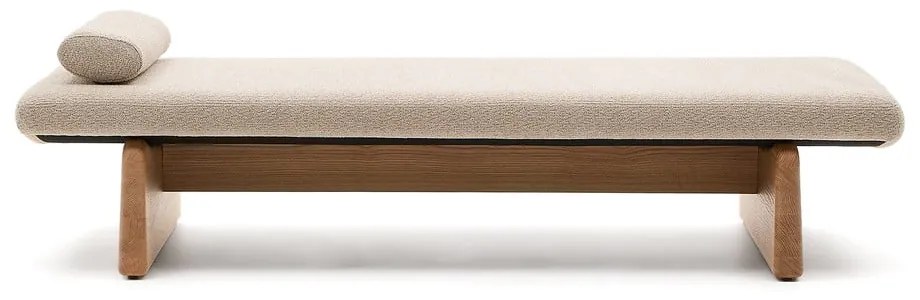 Beżowo-naturalny szezlong z tkaniny szenilowej (strona zmienna) Topaz – Kave Home