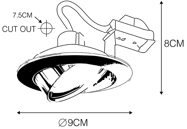 Inteligentny reflektor wpuszczany stalowy z możliwością przechylania z Wifi GU10 - Cisco