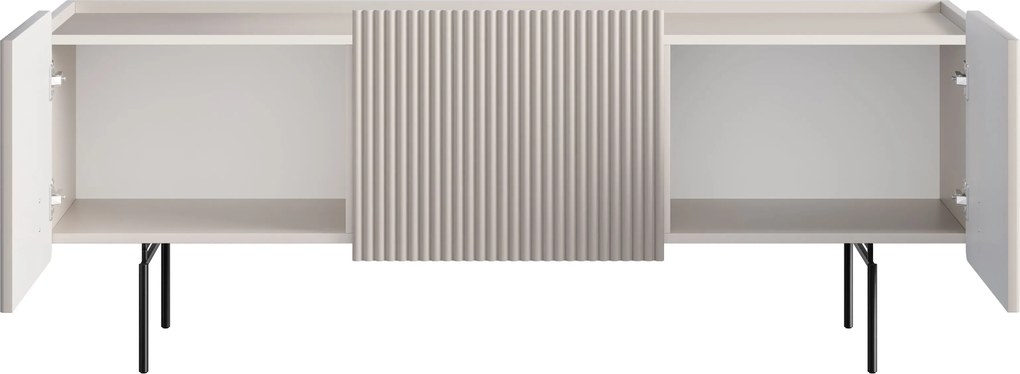 Szafka RTV Malmi 150 cm - kaszmir / czarne nóżki