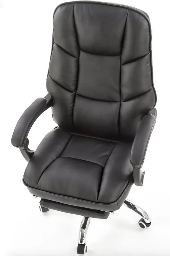 Tapicerowany fotel biurowy z podnóżkiem Alvin