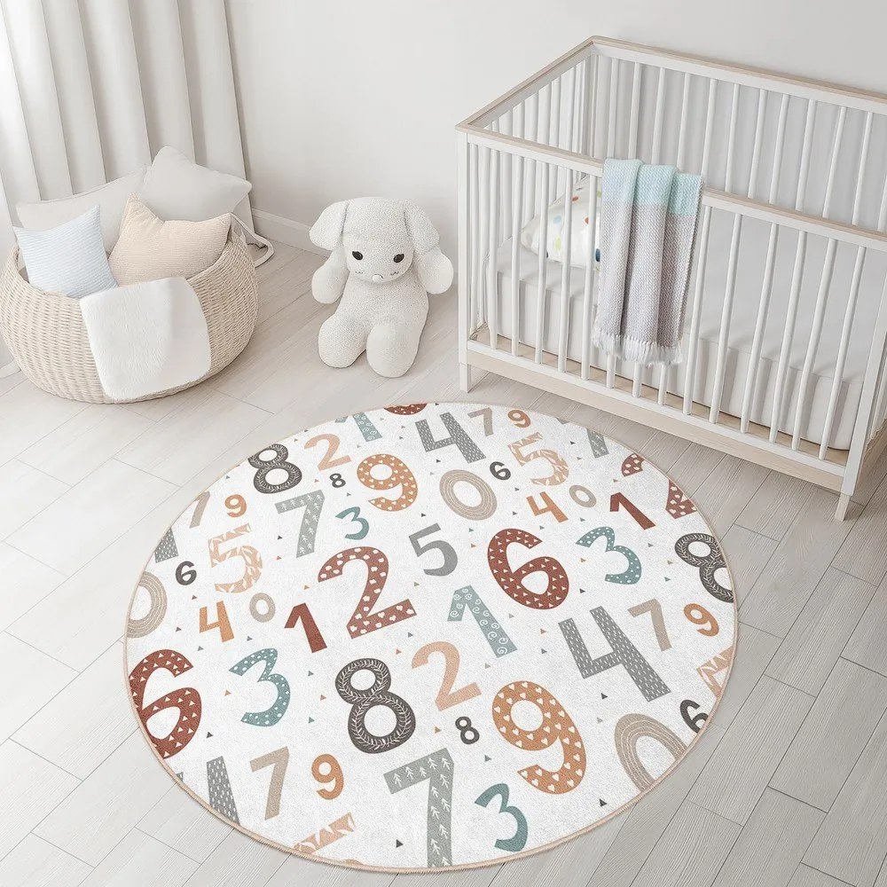 Dziecięcy dywan do zabawy odpowiedni do prania ø120 cm Happy Numbers – Mila Home