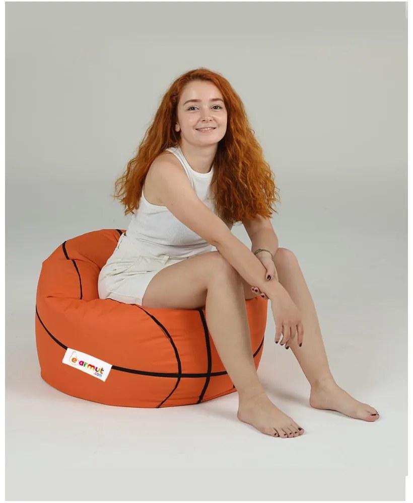 Pomarańczowy dziecięcy worek do siedzenia Basketball – Floriane Garden