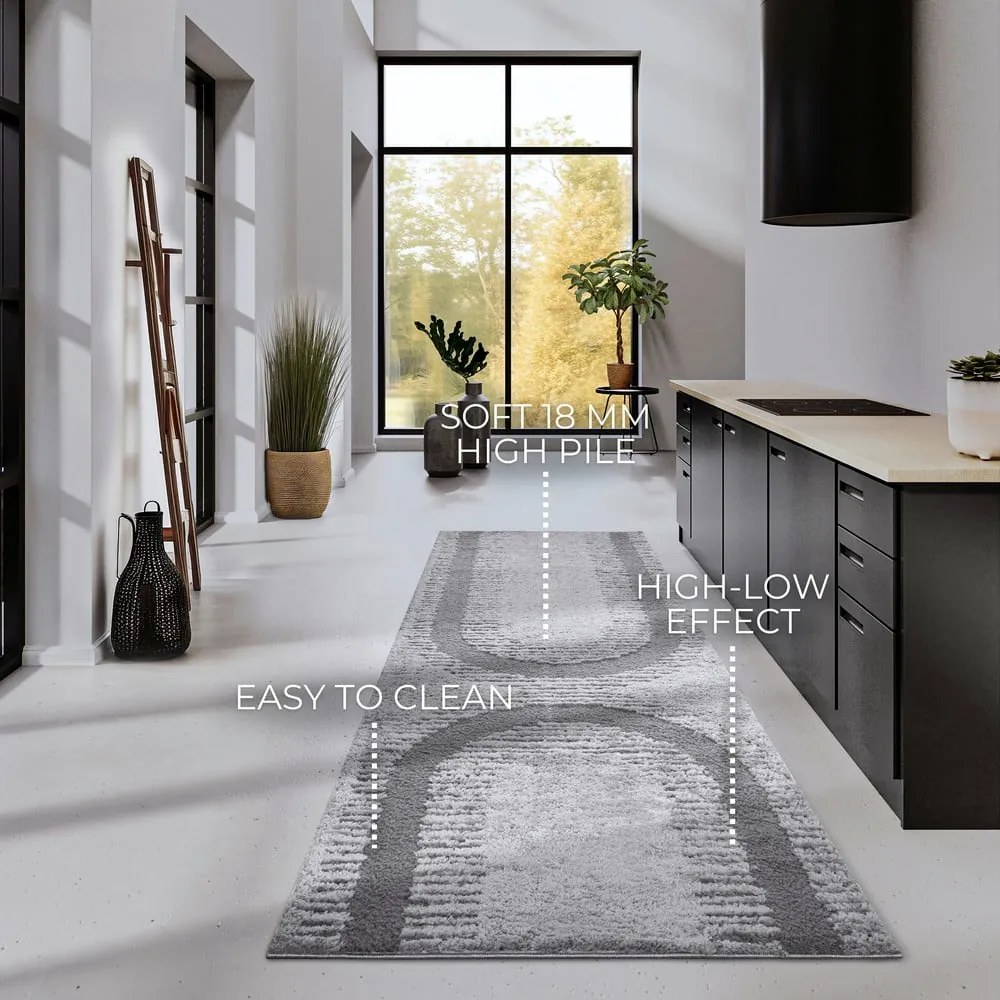 Szary chodnik 80x240 cm Bartoux Light Grey – Elle Decoration